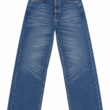 WASHED BLUE BAGGY JEANS