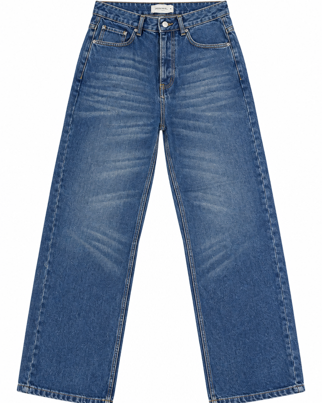 WASHED BLUE BAGGY JEANS