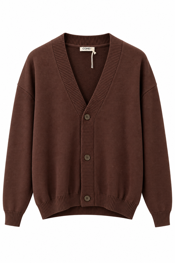 CARDIGAN MARRONE