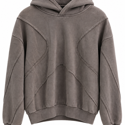Felpa con cappuccio washed taupe