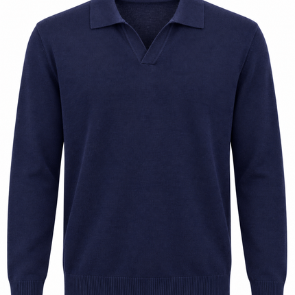 Polo blu navy a manica lunga
